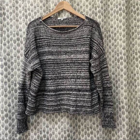 MADEWELL Boatneck Threadmix Marled Grey Sweater. Mohair yak. medium. - Picture 2 of 12